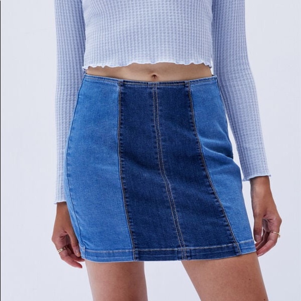 Pacsun denim colorblock skirt